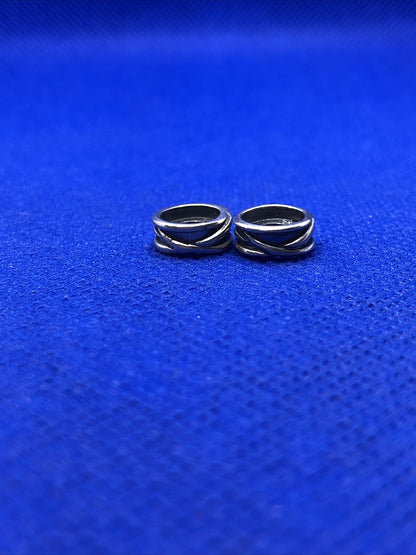 Authentic KALIA 925 Sterling Silver Triple Row Twist Spacer Slide Bracelet Charm