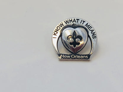 Anne Dale Sterling Silver 925 Katrina Fleur De Lis New Orleans LA Memorial Pin