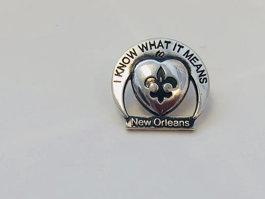 Anne Dale Sterling Silver 925 Katrina Fleur De Lis New Orleans LA Memorial Pin
