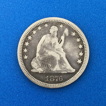 1876 P Silver Liberty Seated Quarter Dollar Type 1 Better Philadelphia Mint Coin