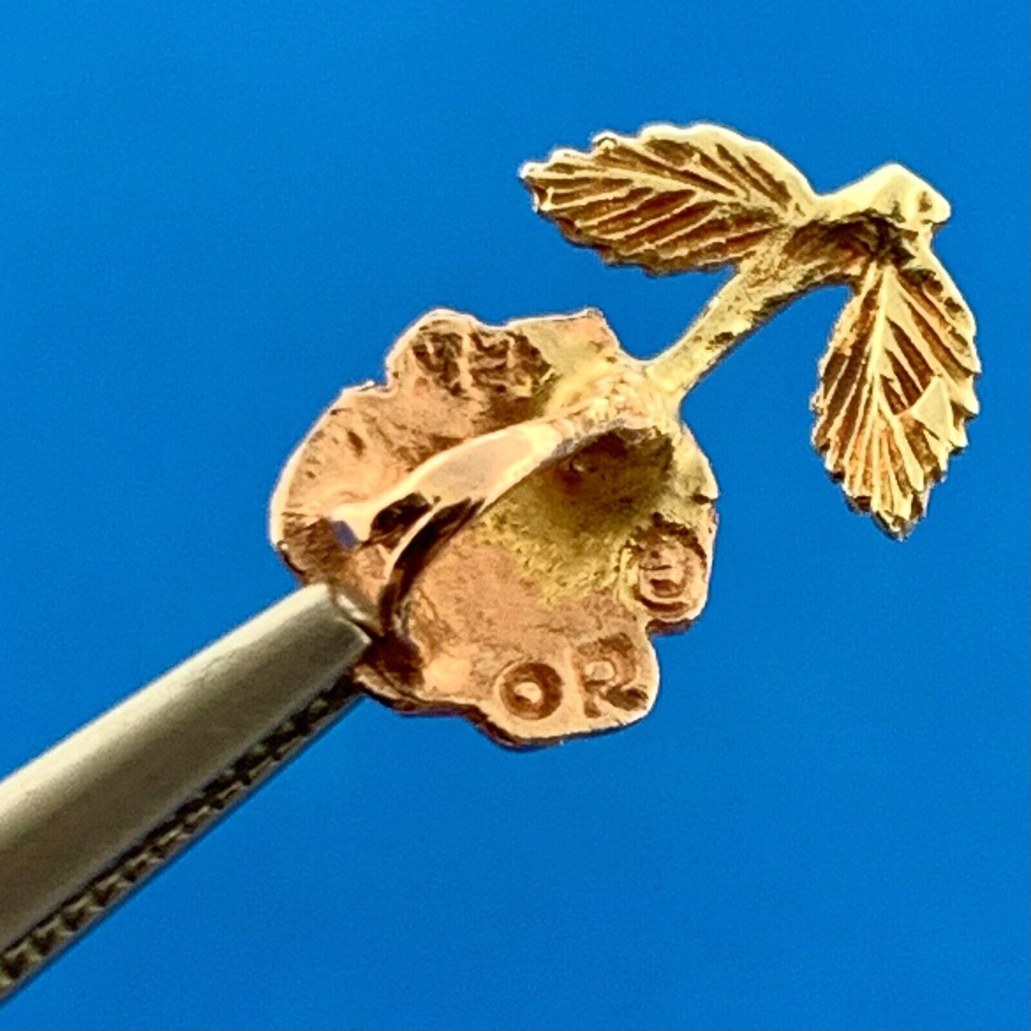 Designer OR 14k Yellow & Rose Gold Floral Rose Flower Precious Small Pendant