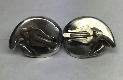 Vintage Sterling Silver 925 Abalone Sea Snail Shell Statement Earrings S162
