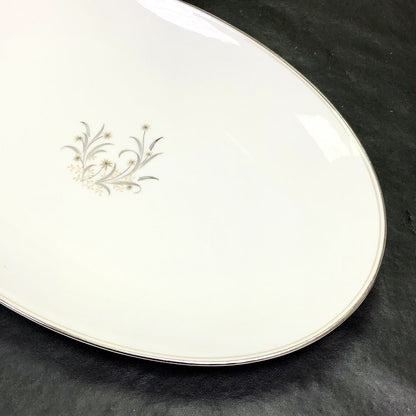 Retired Noritake Ardis China 14" Platinum Tab Collectible Oval Serving Platter