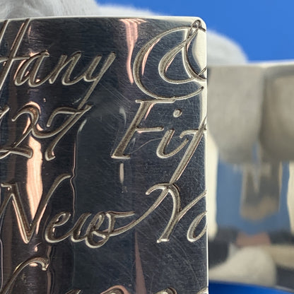 Tiffany & Co Sterling Silver Notes Collection Wide Script Cuff Bracelet