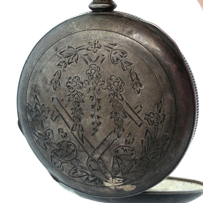 Antique Fahy's Coin Silver .900 Fine Monarch For Parts And Repair Pocket Watch