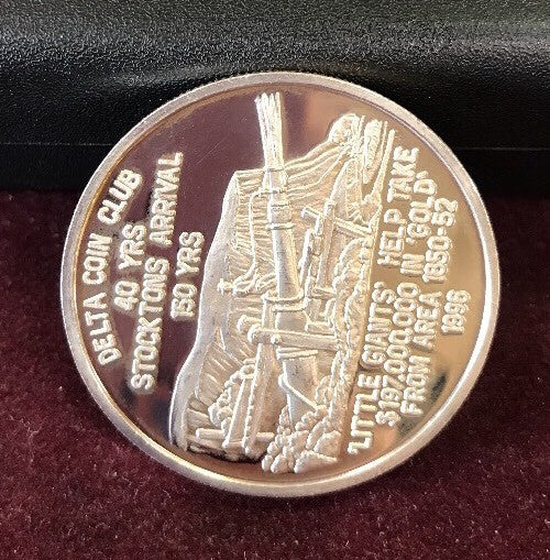 1996 Delta Coin Club of Stockton 40th Annv/Stockton's 150th Annv .999 Silver Rnd