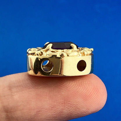 14k Yellow Gold Slide Amethyst Slide Charm Pendant