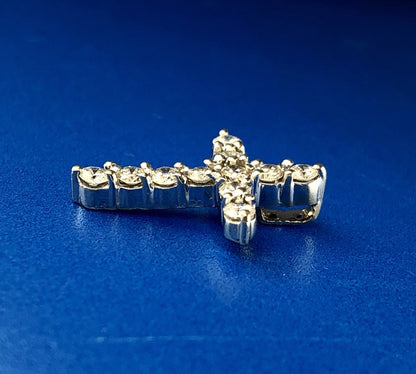 14K White Gold Diamond Cross Religious Communion Confirmation Bridal Pendant