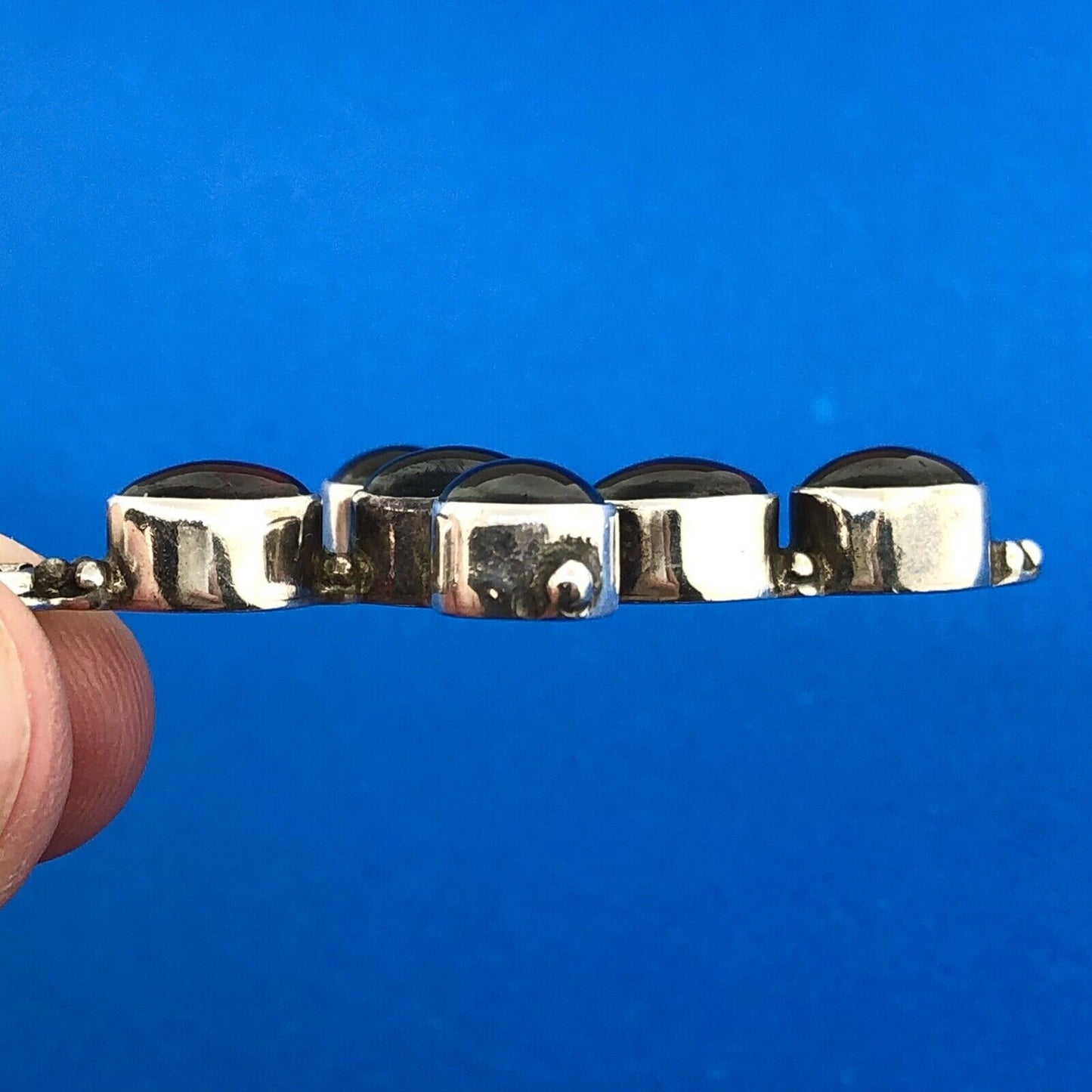 Vintage 925 Sterling Silver Amethyst Cabochon Statement Cross February Pendant