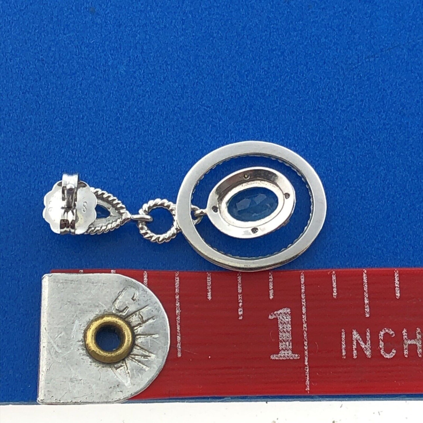 Designer Sterling Silver Blue Topaz December Anniversary Dangle Stud Earrings