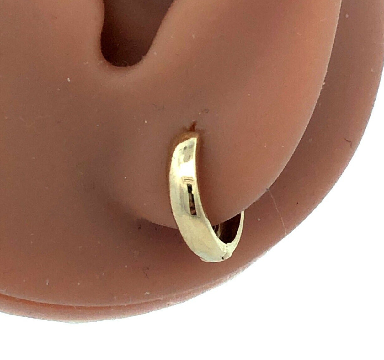 Designer EHC 14K Yellow Gold Polished Round Hinged Huggie Hoop Earrings