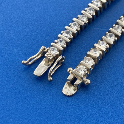 Designer 925 Sterling Silver Cubic Zirconia CZ Statement Tennis Bracelet