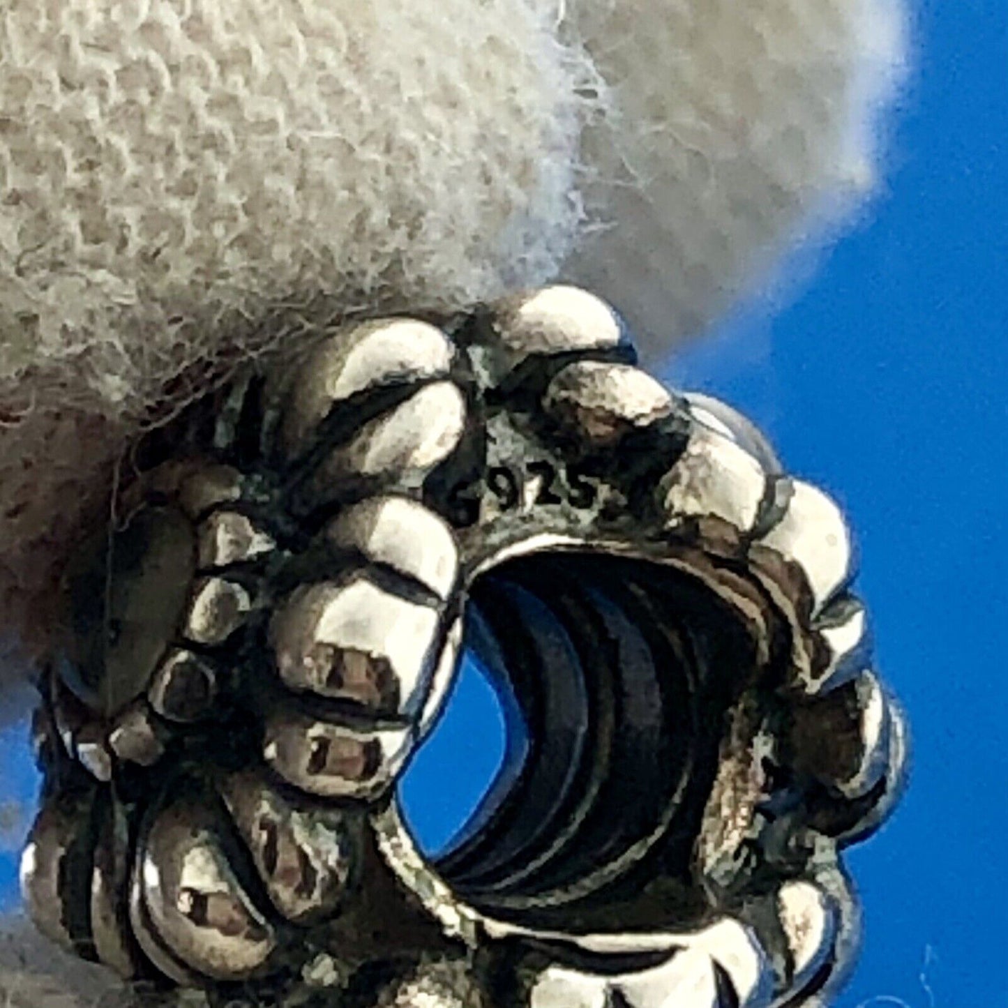 Authentic Pandora 925 Sterling Silver Purple Yellow CZ Floral Bead Charm