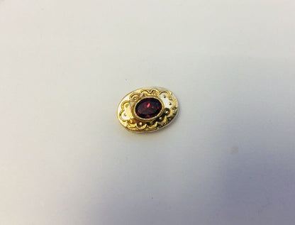 14k Yellow Gold Pink Tourmaline Slide Charm Pendant