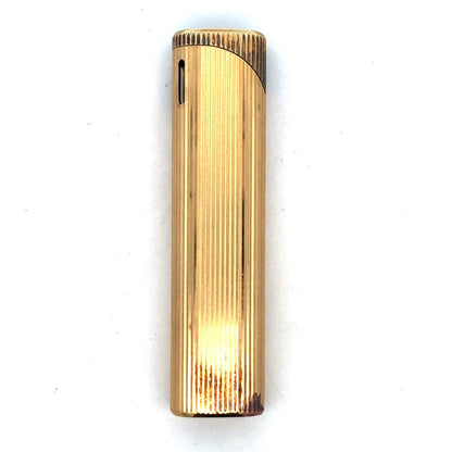 Tiffany & Co Gold Tone Mid Century Ribbed Briquet Slim Butane Lighter
