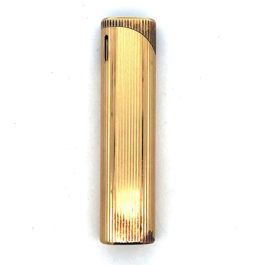 Tiffany & Co Gold Tone Mid Century Ribbed Briquet Slim Butane Lighter