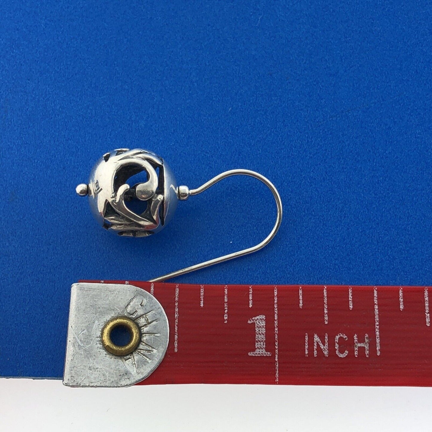 Silpada 925 Sterling Silver Open Scroll Balinese Style Ball Drop Dangle Earrings