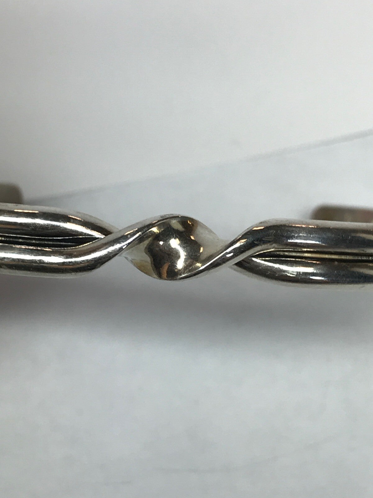 Vintage Sterling Silver 925 Modernist Twist Open Cuff Bracelet