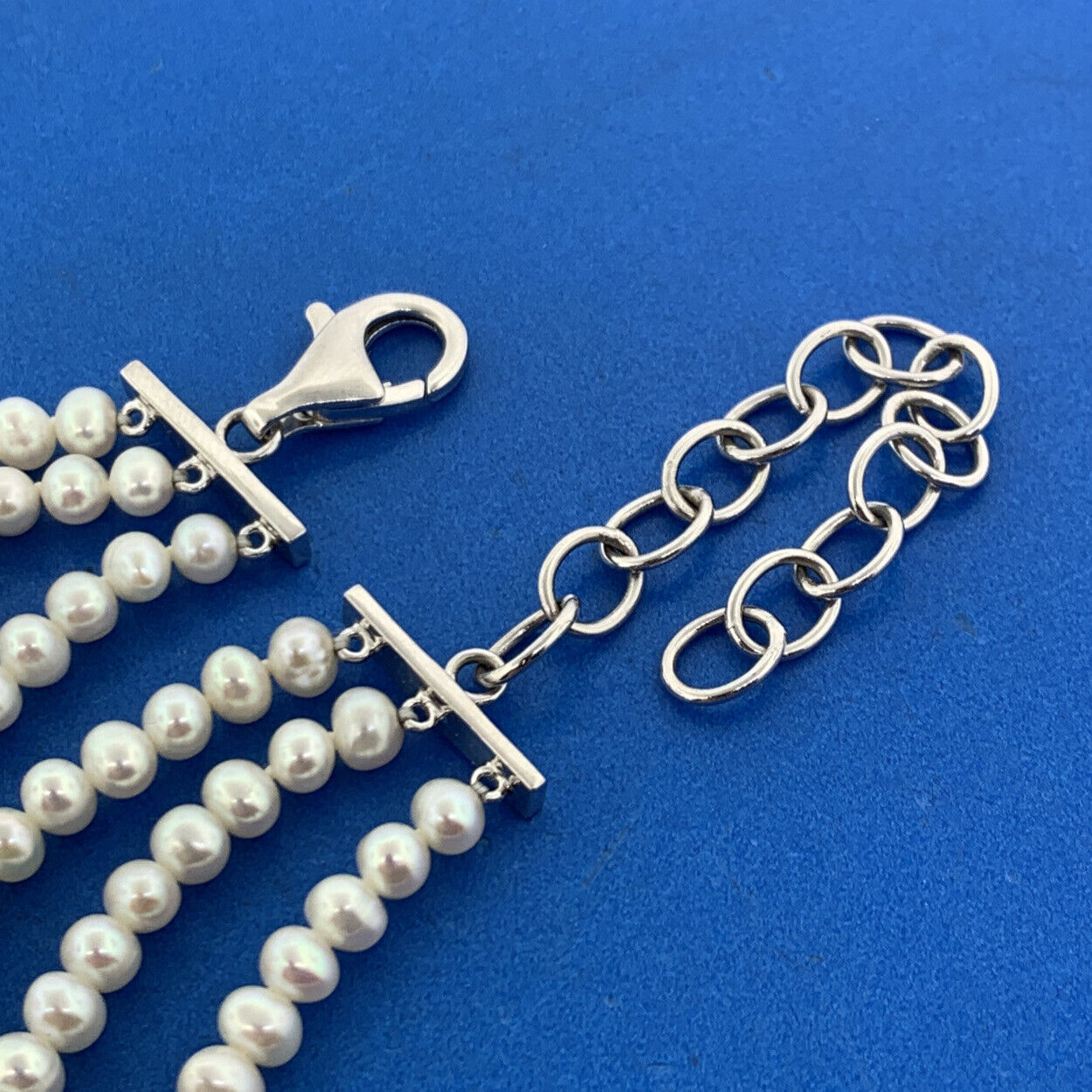 Designer Sterling Silver Carved Jade Pearl Pink Tourmaline Statement Necklace