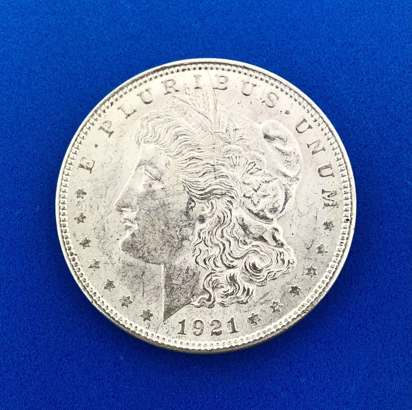 1921 P Morgan Silver Dollar $1 Last Year Issue Philadelphia Mint Coin White BU