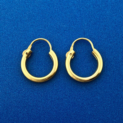 Designer 14K Yellow Gold Polished Huggie Huggy Hoop Earrings