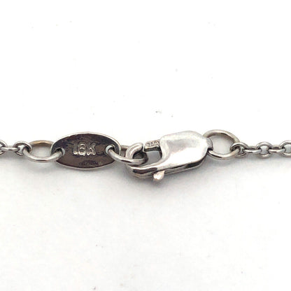 18k White Gold Faceted Purple Amethyst Diamond Accent 16.5" Chain Necklace