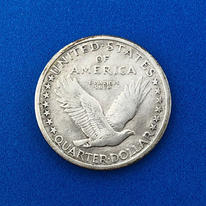 1917 P Standing Liberty Silver Quarter 25c Type 1 Philadelphia VF/XF Details