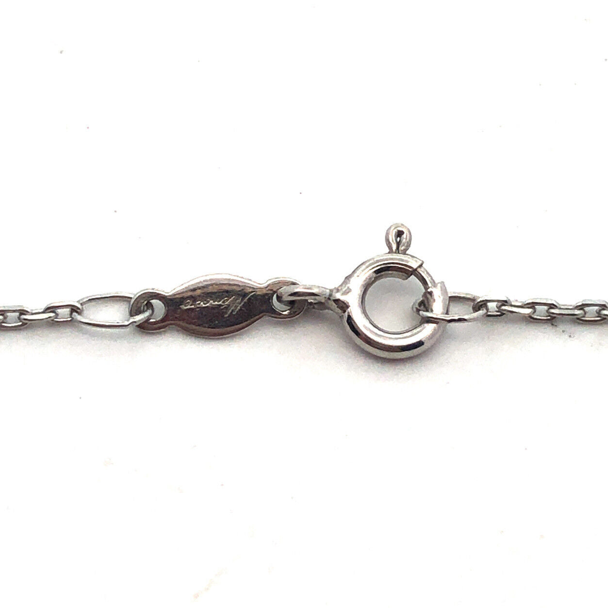 Designer Memoire 925 Sterling Silver Round Diamond Modernist Oval Necklace