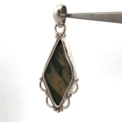 925 Sterling Silver Brown Zebra Jasper Statement Pendant