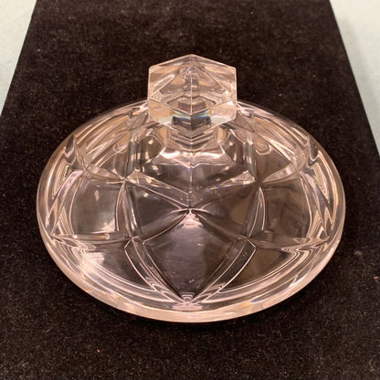 Unmarked Cut Glass Crystal Decorative Biscuit Cookie Jar w/Lid