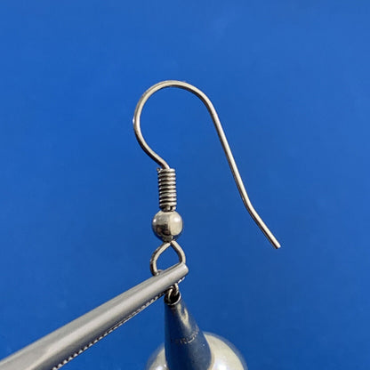 Old Pawn Storyteller 925 Sterling Silver Graduated 3 Bead Drop Dangle Earrings