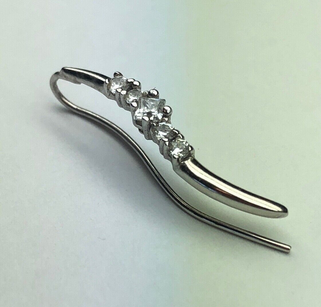 Designer Elegant 14K White Gold Cubic Zirconia Infinity Drop Dangle Earrings