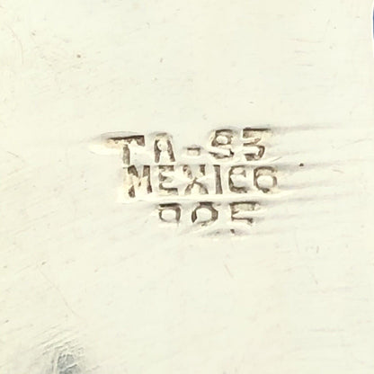 Stunning Taxco Mexican Sterling Silver 925 TA-S3 Glass Rectangle Dangle Pendant