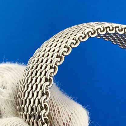 Designer GC Stunning Sterling Silver 925 Snake Link 7.5" Flex Band Bracelet