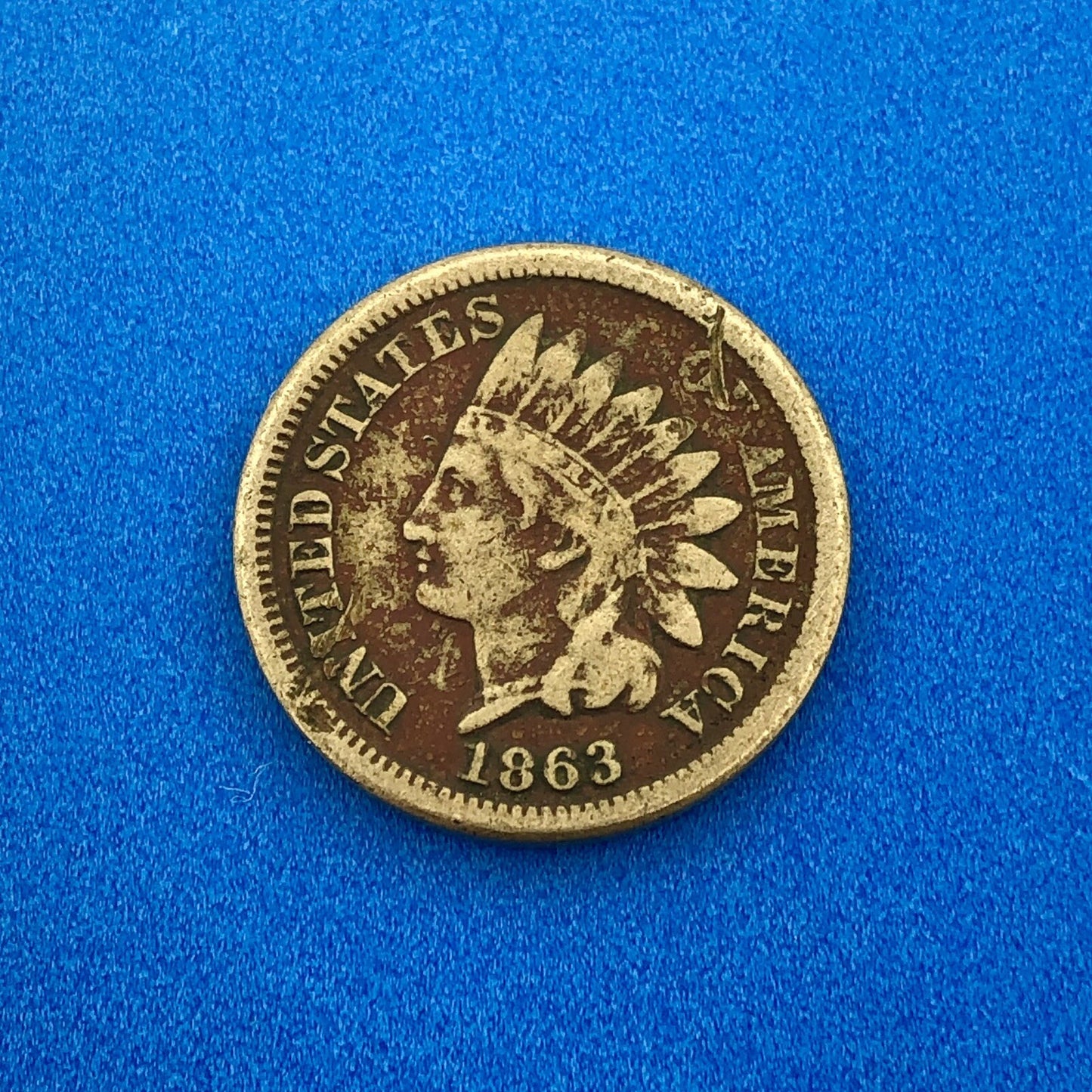 1863 P 1 Cent Indian Head Cent with Shield Better Key Date Copper-Nickel Coin