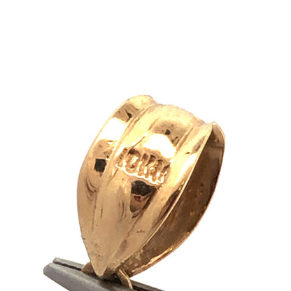 Designer 10K Yellow Gold Cubic Zirconia CZ Statement Christ's Head Pendant