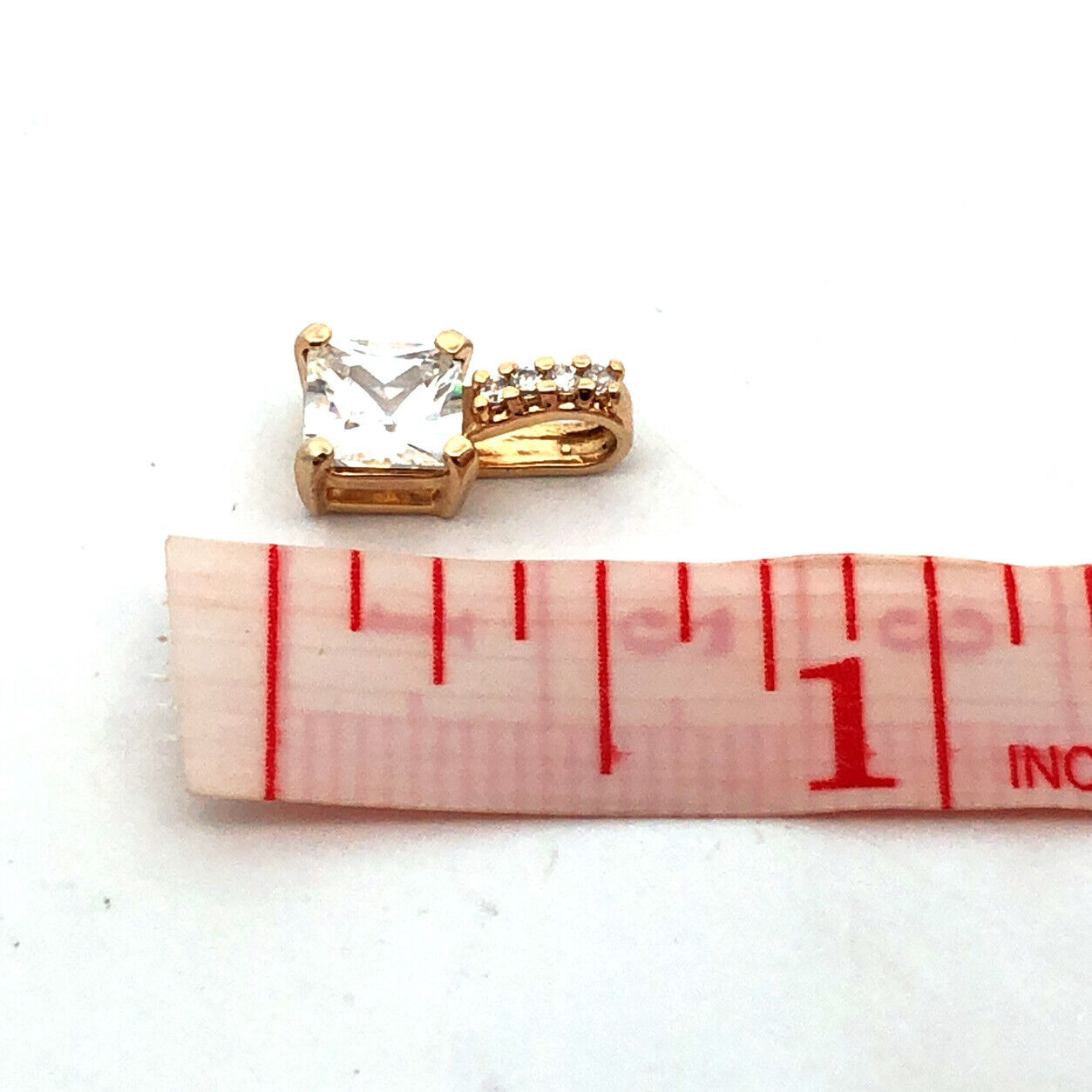 Designer 925 Sterling Silver Vermeil Princess Cubic Zirconia CZ Charm Pendant