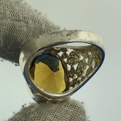 Designer Sterling Silver 925 Oval Smoky Topaz Quartz Statement Cocktail Ring