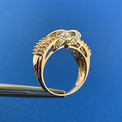 Designer MEDA Sterling Silver Vermeil Cubic Zirconia CZ Modernist Band Ring