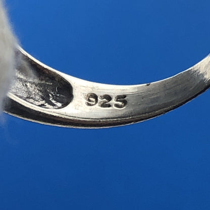 Vintage FAS 925 Sterling Silver Amethyst Open Scroll February Anniversary Ring