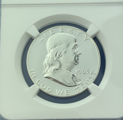 1963 Franklin Silver Proof Half Dollar 50c $.50 Better Key Rare NGC PF68 Cameo