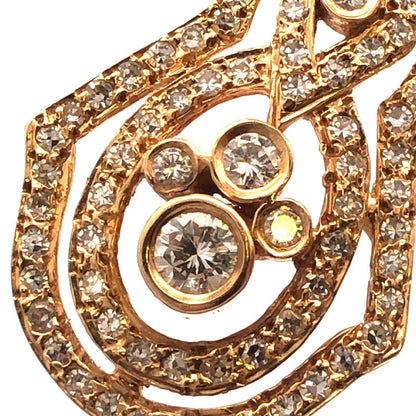 Designer 14K Yellow Gold Diamond Cluster Infinity Statement Anniversary Pendant