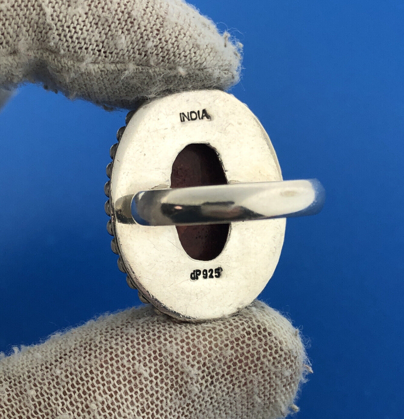 Designer Doug Paulus DP India Silver Sterling 925 Red Jasper Statement Ring