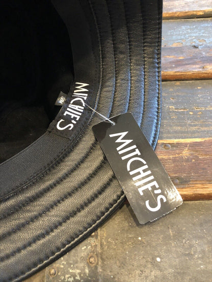 Mitchie's Size Small Medium Black Leather Bucket Hat