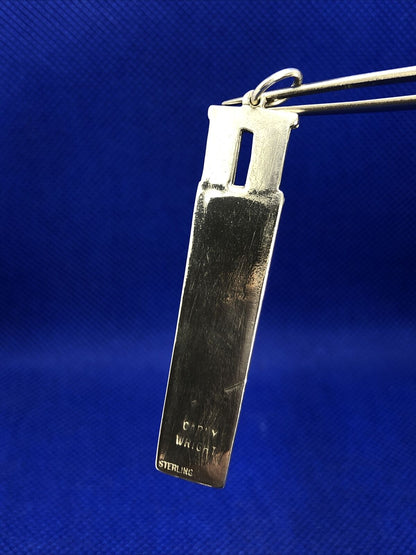 Artist Carly Wright 925 Sterling Silver Multi-Color Enamel Pendant