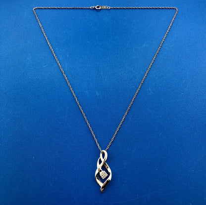 Designer 925 Sterling Silver Diamond Infinity Eternity Anniversary Necklace