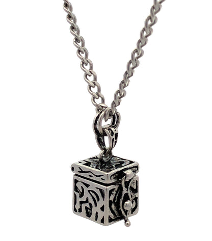 Alexa's Angels Silver Tone Open Scroll Prayer Pill Box Pendant Necklace