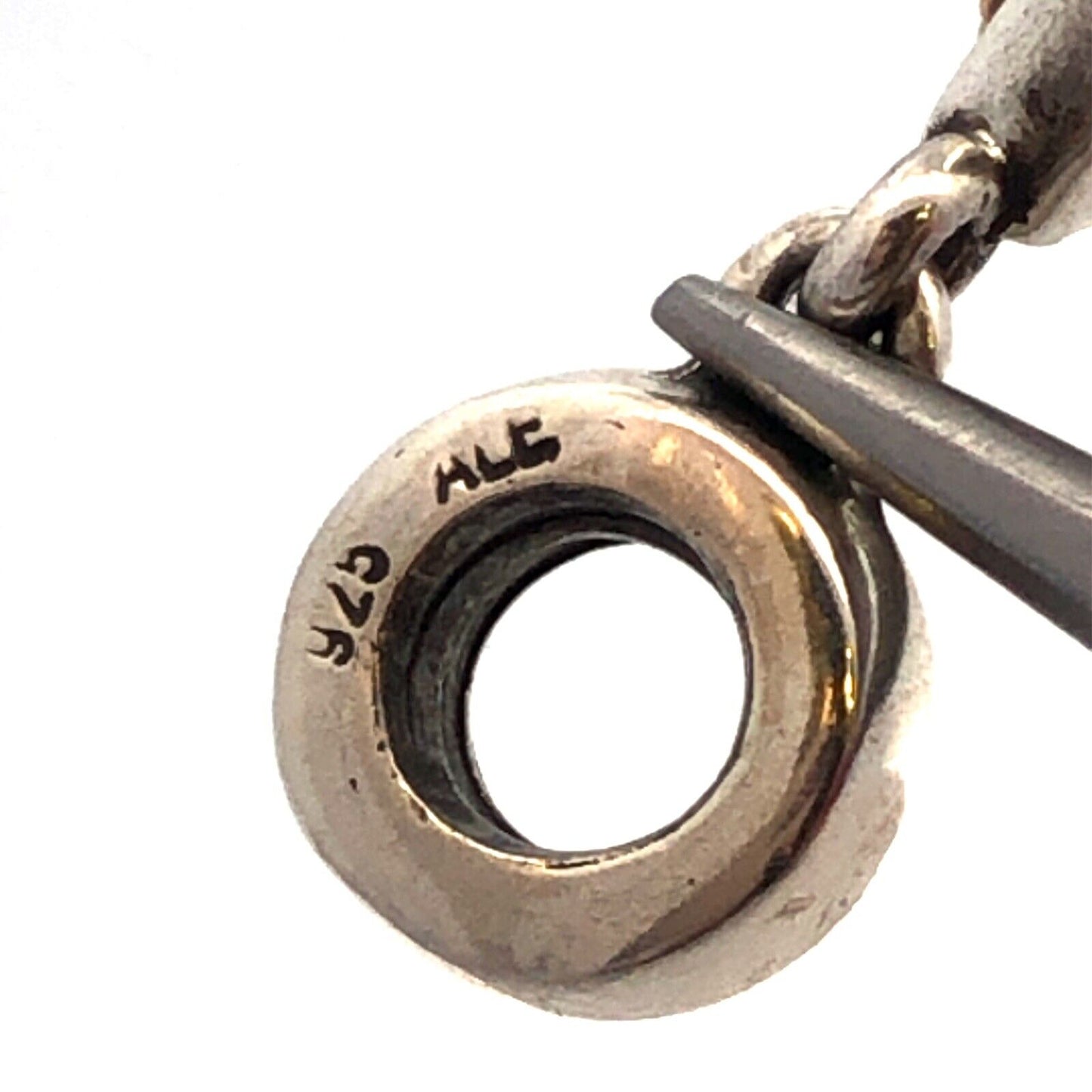 PANDORA Sterling Silver 14K Yellow Gold Bible Dangle 790409 Slide Bracelet Charm