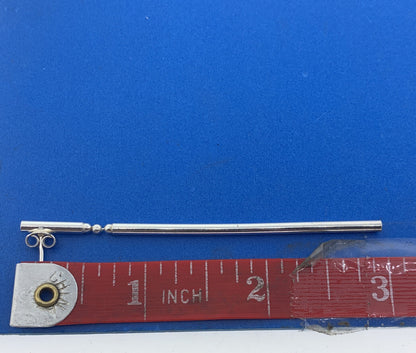 Designer Italy 925 Sterling Silver Modernist Tubular Dangle Statement Earrings