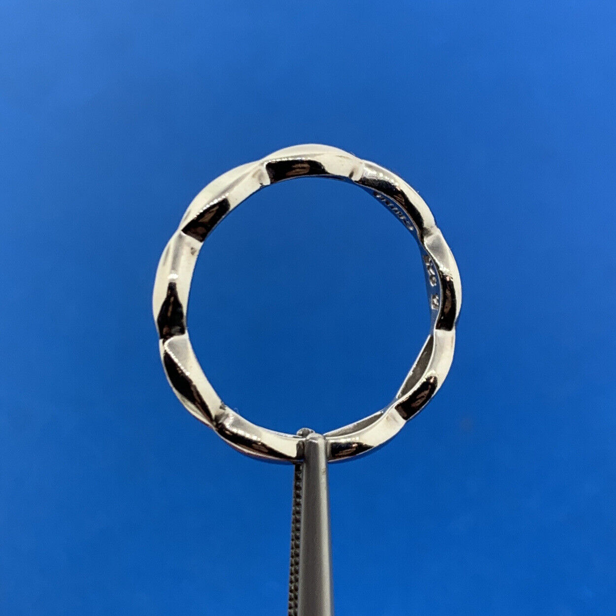 Designer 925 Sterling Silver Textured Polished Wedding Band Ring